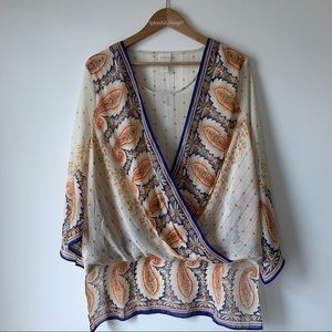 CHICOS Western Chic Surplice Top